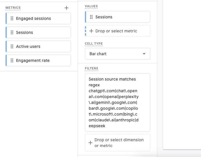 Cấu hình Metrics và Filter cho AI Traffic trong GA4