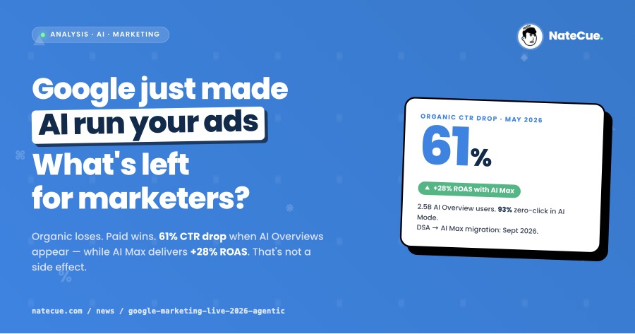 Google Marketing Live 2026: Khi AI làm thay marketer, bạn còn lại gì?