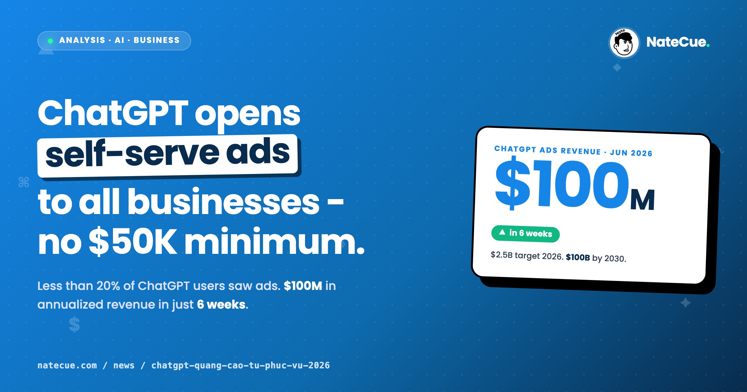 ChatGPT Opens Self-Serve Ads to All Businesses: $2.5B Target 2026